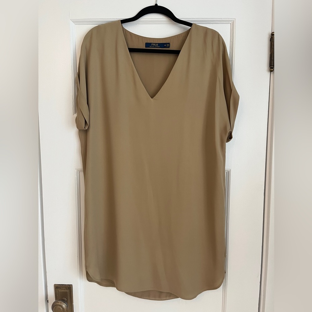 Ralph Lauren Silk V-Neck Tunic Dress